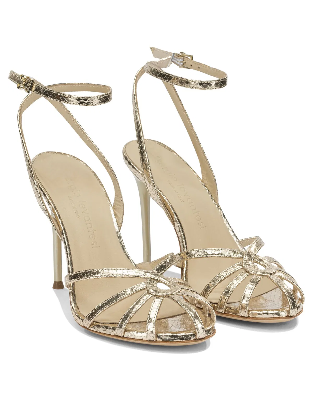 Sergio Levantesi Gold Leather Sandals