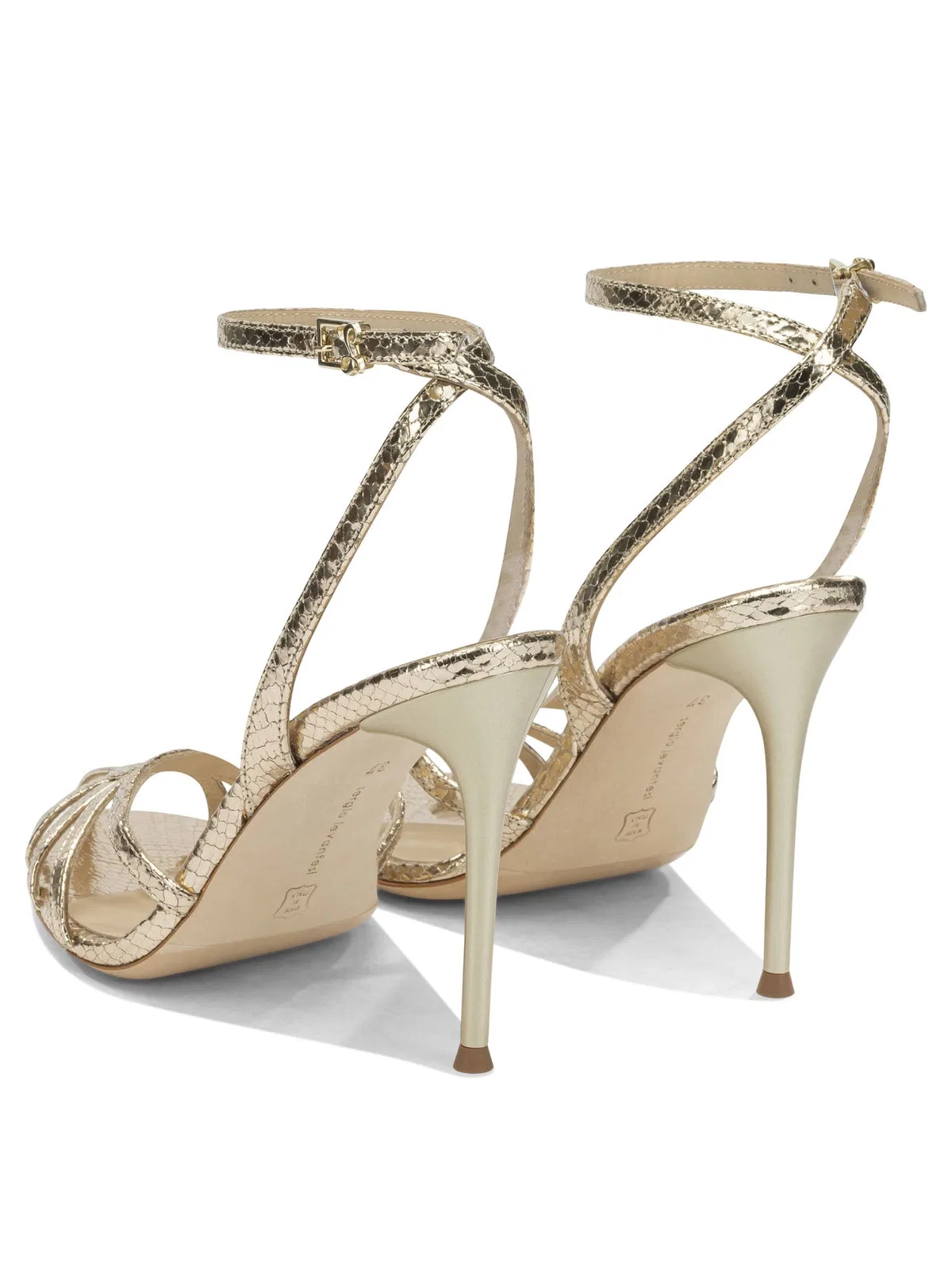 Sergio Levantesi Gold Leather Sandals