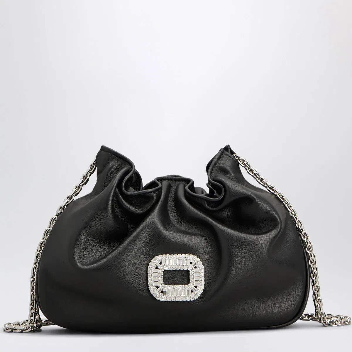Roger Vivier Pilgrim Micro Bag In Black Leather