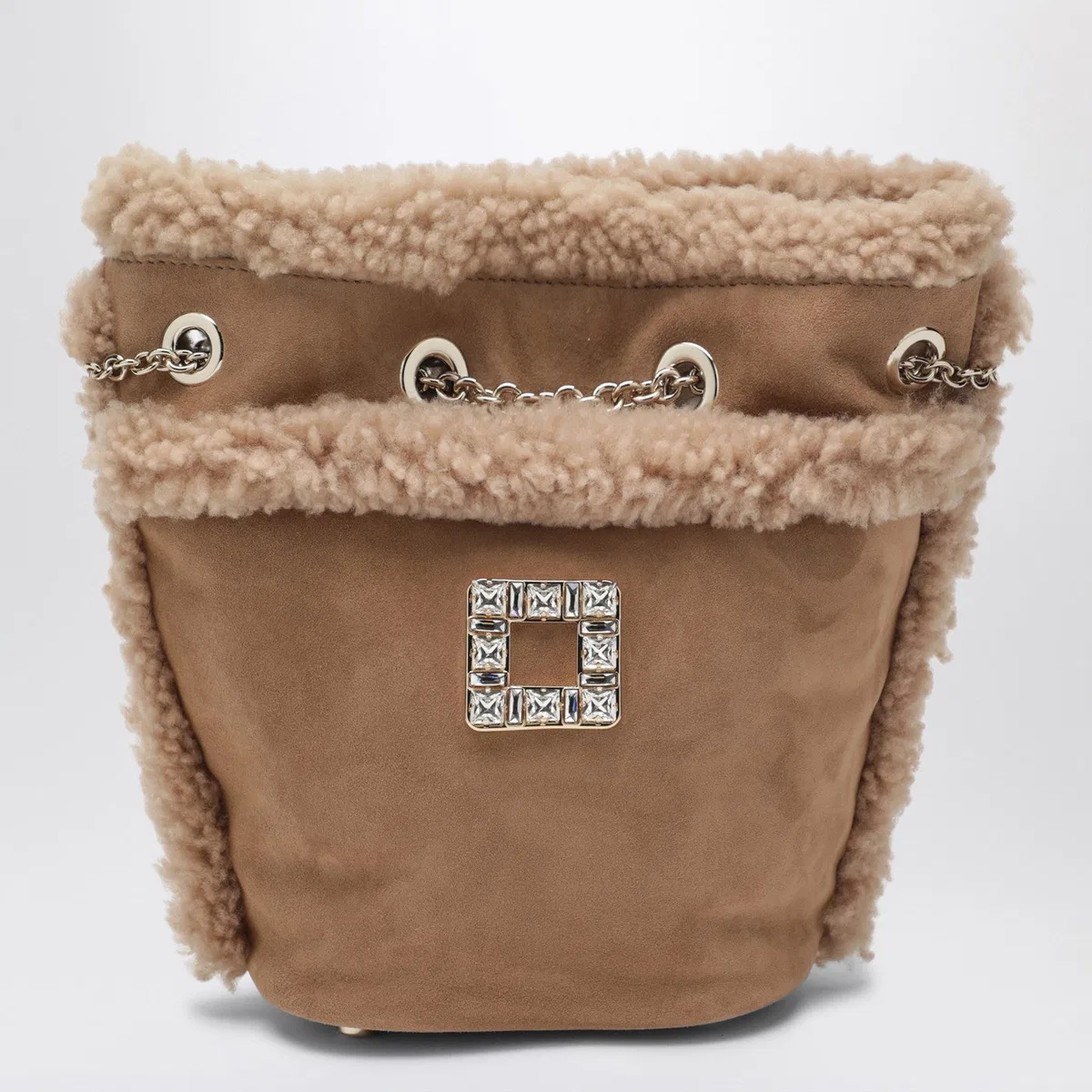 Roger Vivier Très Vivier Backpack In Suede And Shearl