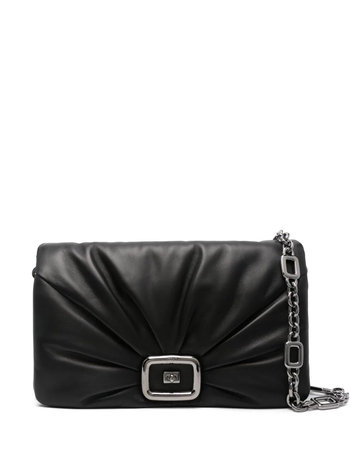 Roger Vivier Viv' Choc Leather Clutch
