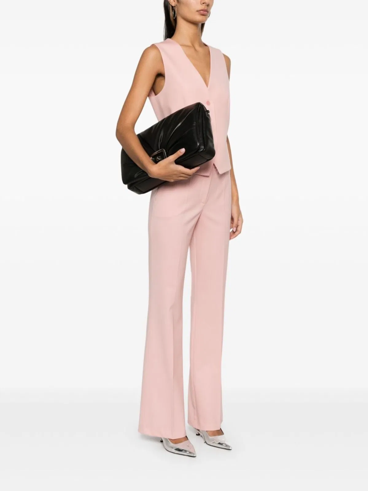 Roger Vivier Viv' Choc Leather Clutch