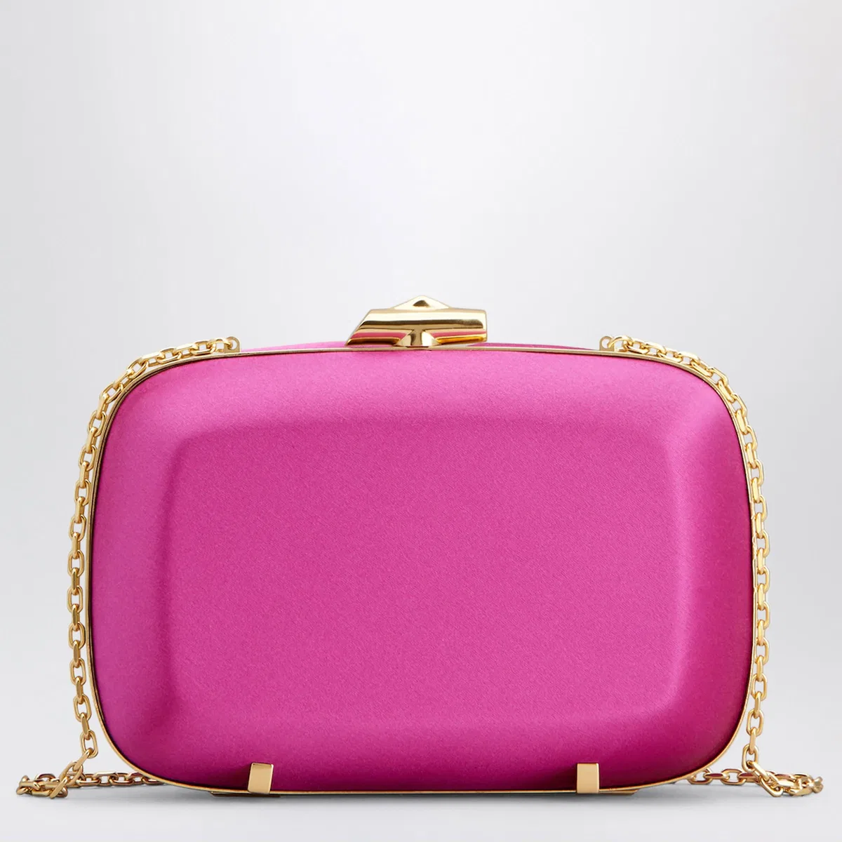 Roger Vivier Rose Vivier Clutch In Satin Candy Pink