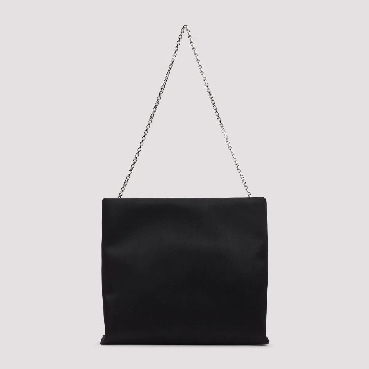 Roger Vivier Black Trompette Strass Soft Satin Clutch