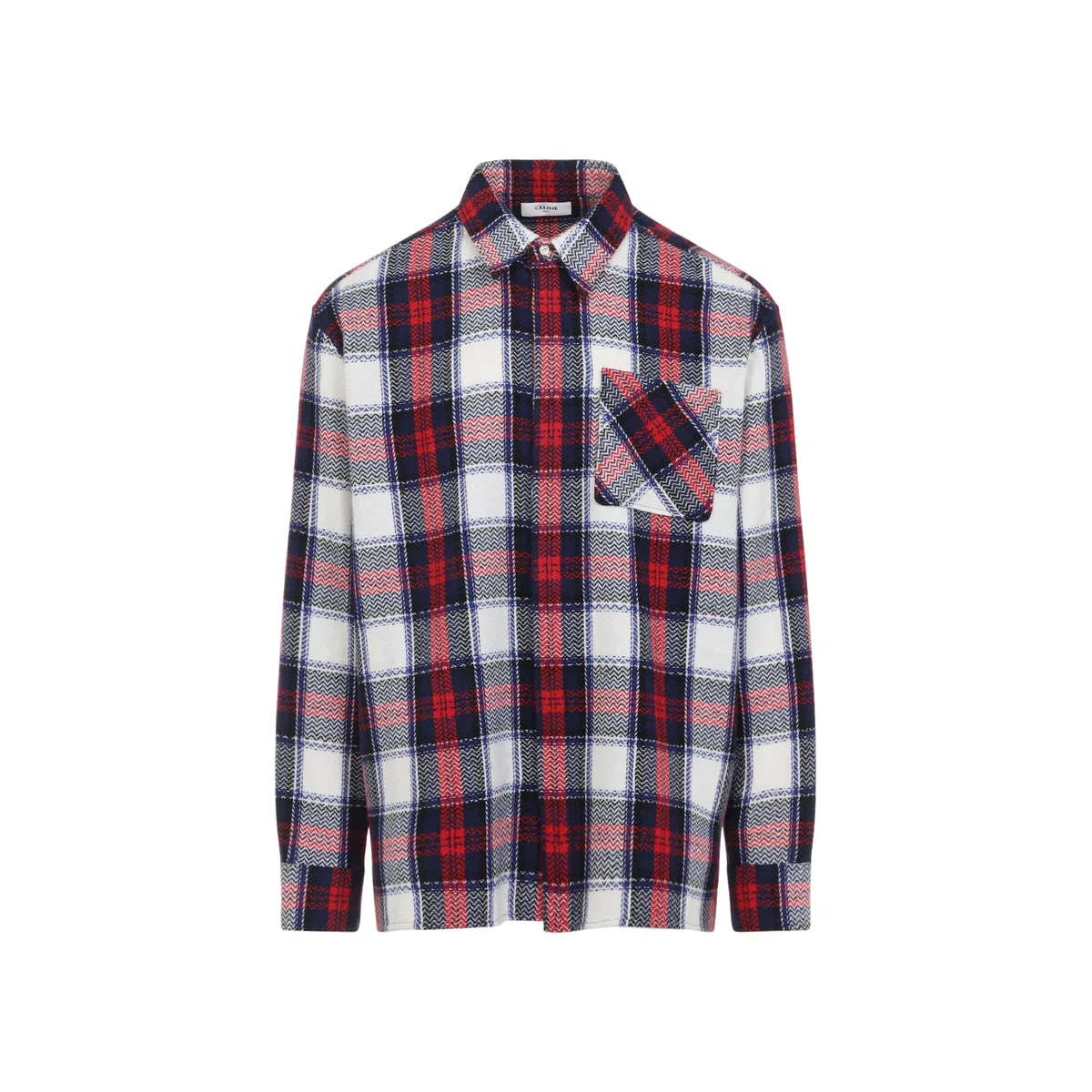 Celine Black And Red Cashmere Overshirt