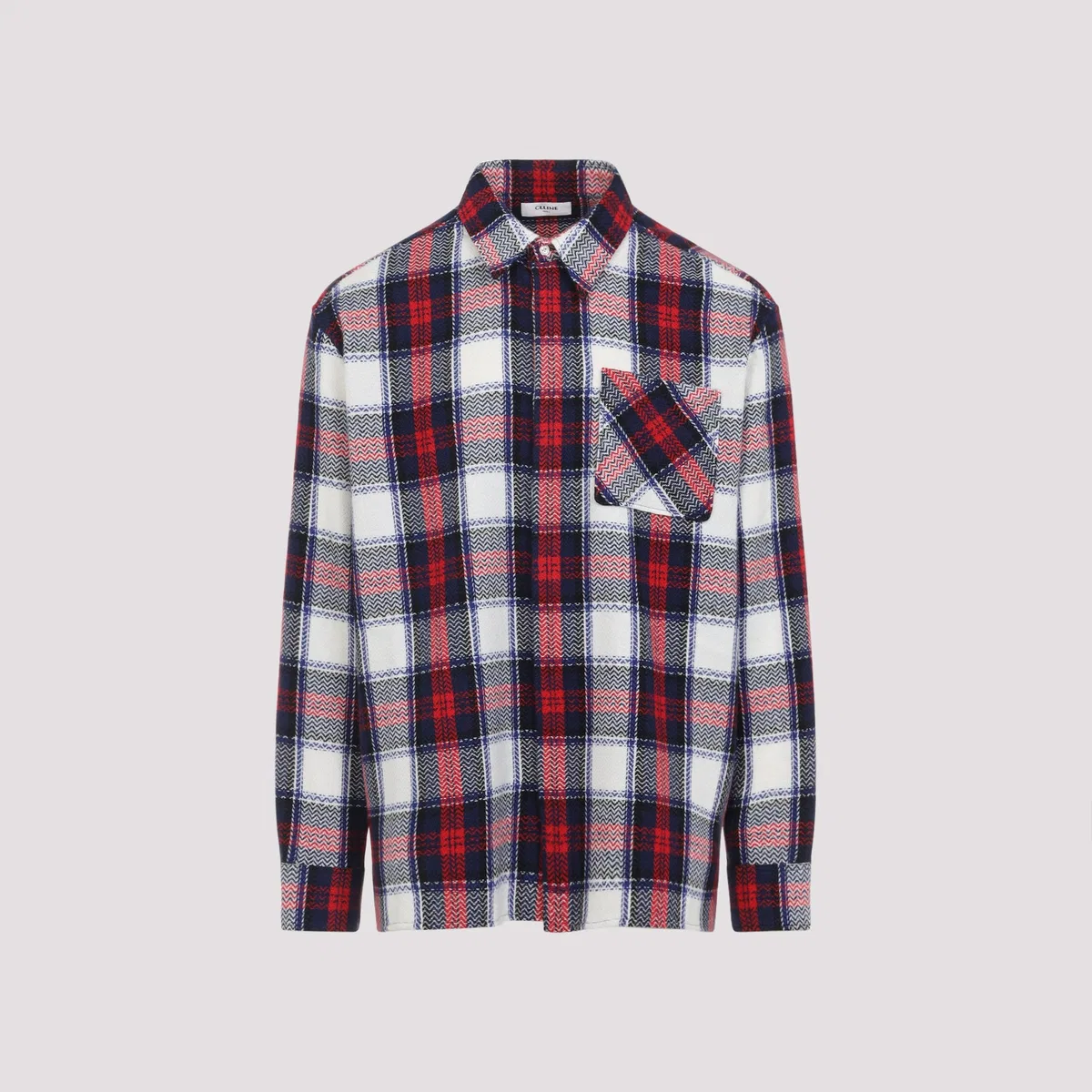 Celine Black And Red Cashmere Overshirt