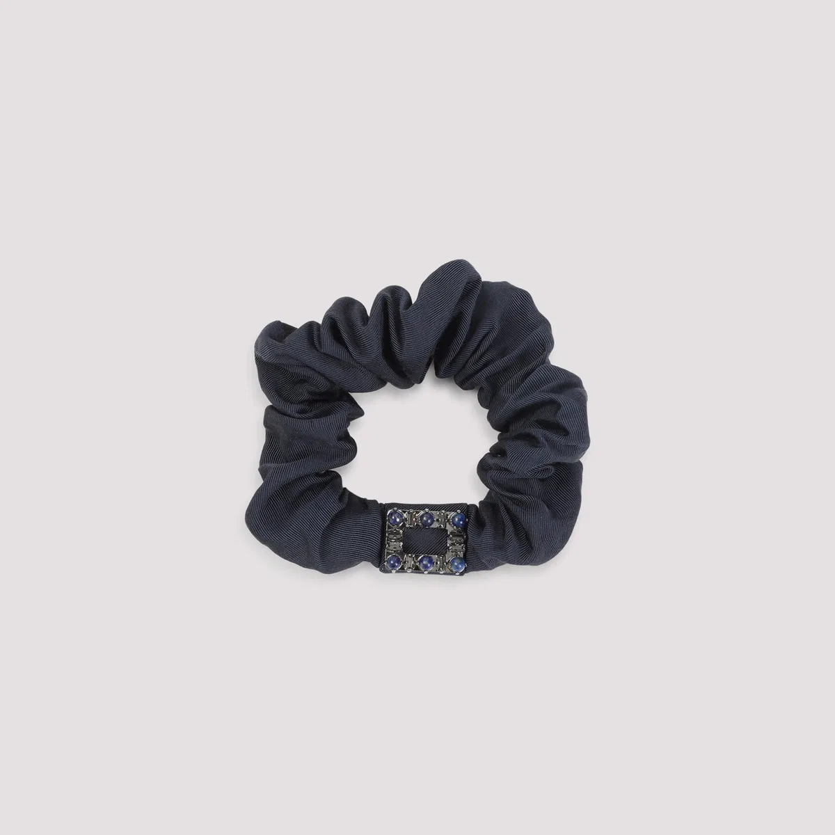 Roger Vivier Blue Tres Vivier Stone Cotton Scrunchie