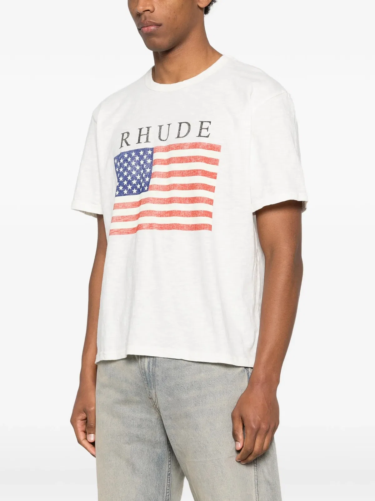 Rhude Usa Flag Slub Tee