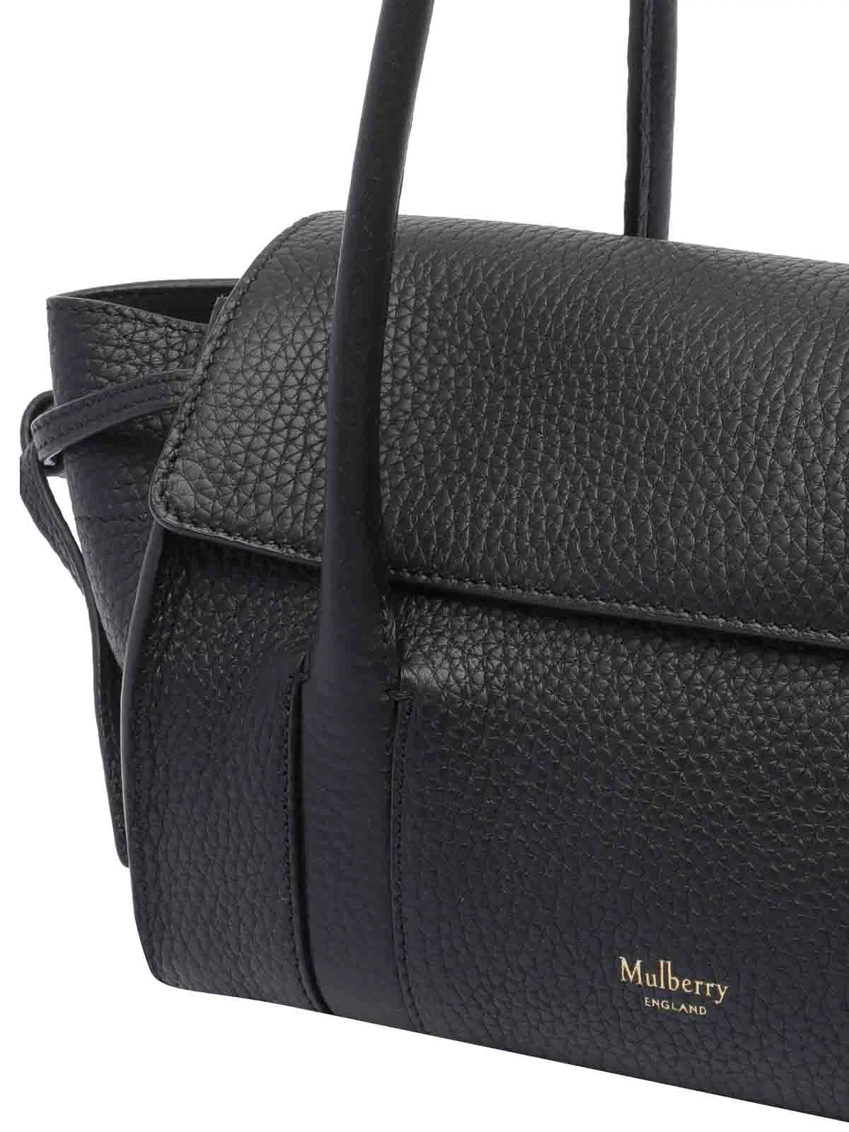 Mulberry Leather Shoulder Bag With Logo