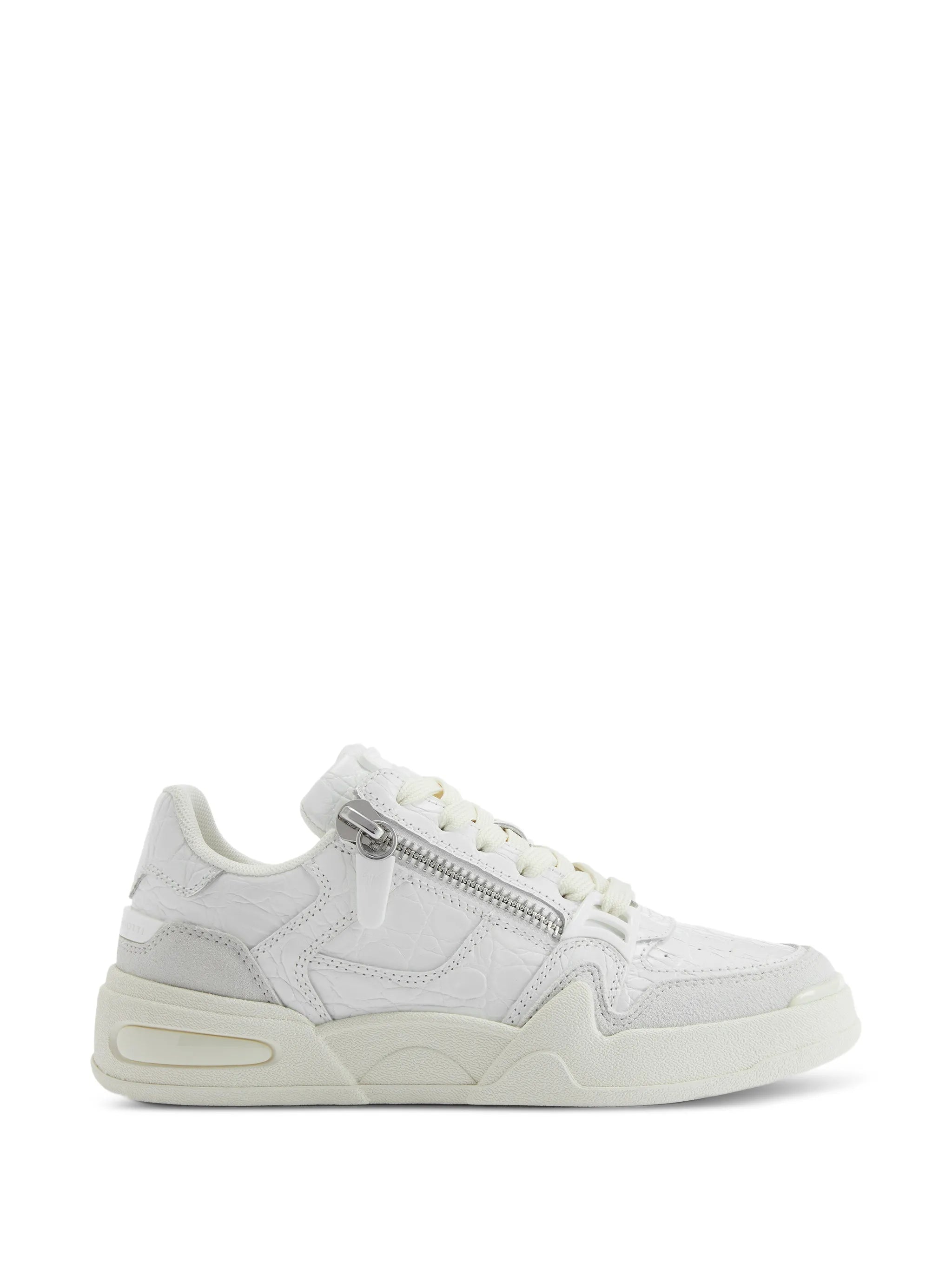 Giuseppe Zanotti White Printed Cow Suede Sneaker