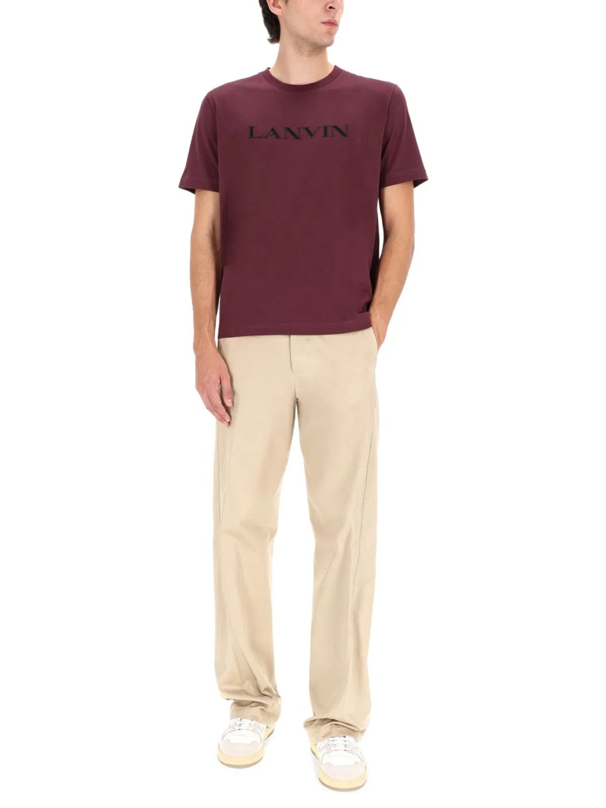 Lanvin Bordeaux Cotton T-Shirt