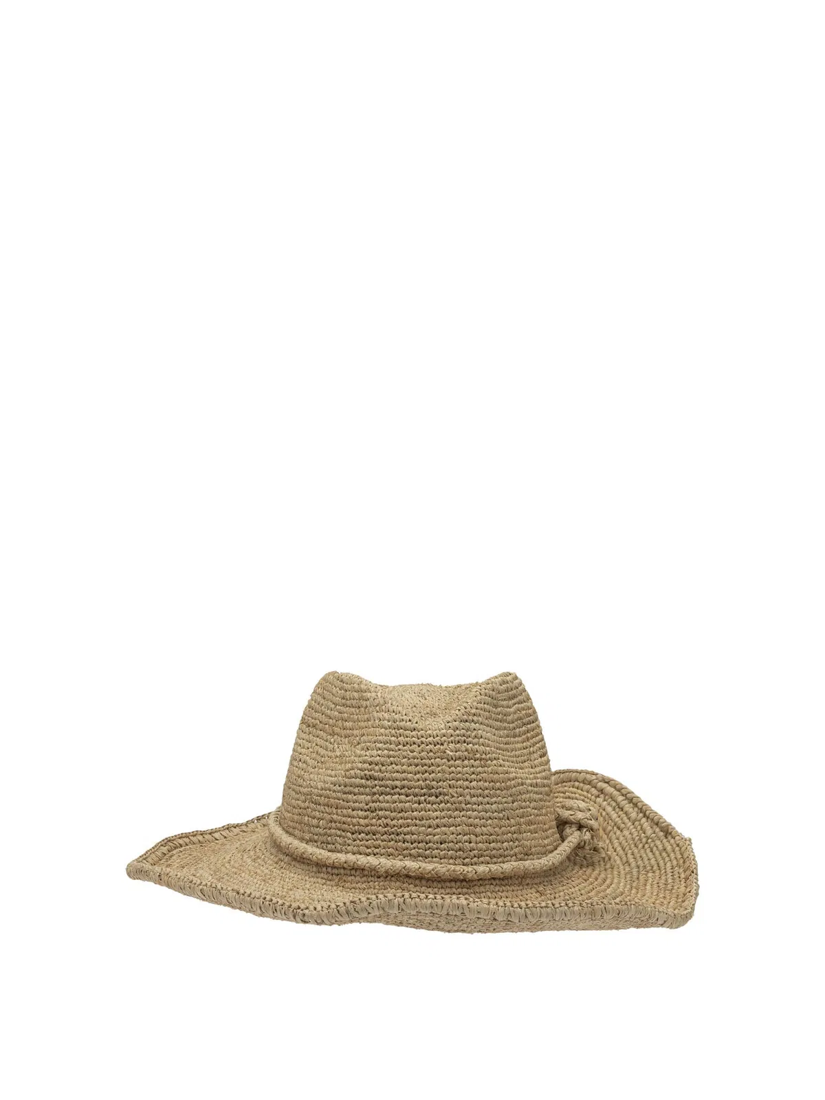 IBeliev Beige Raffia Leather Hat
