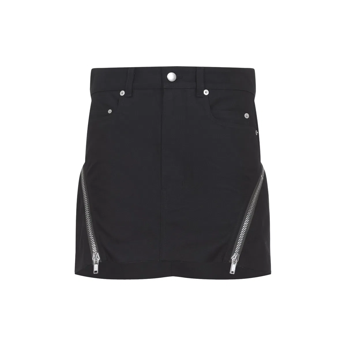 Rick Owens Black Bolan Banana Cotton Mini Skirt