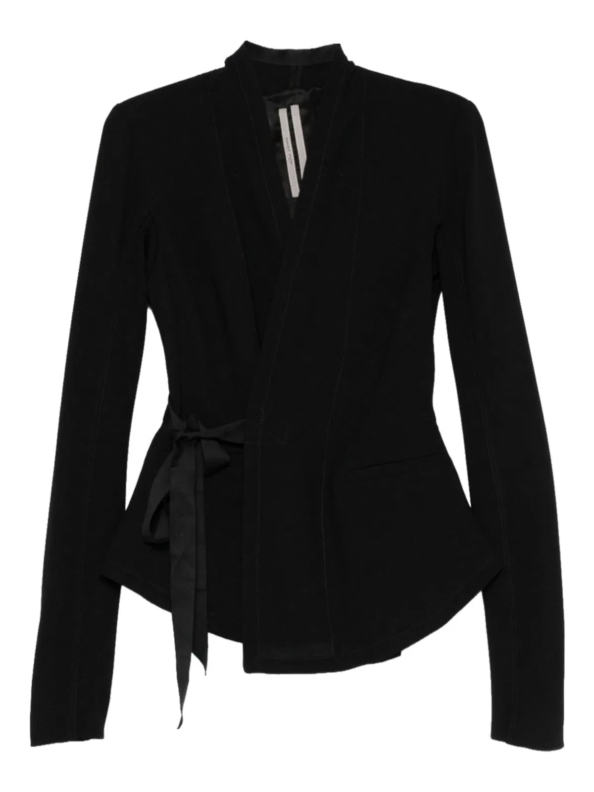Rick Owens Black Wool Leather Jacket