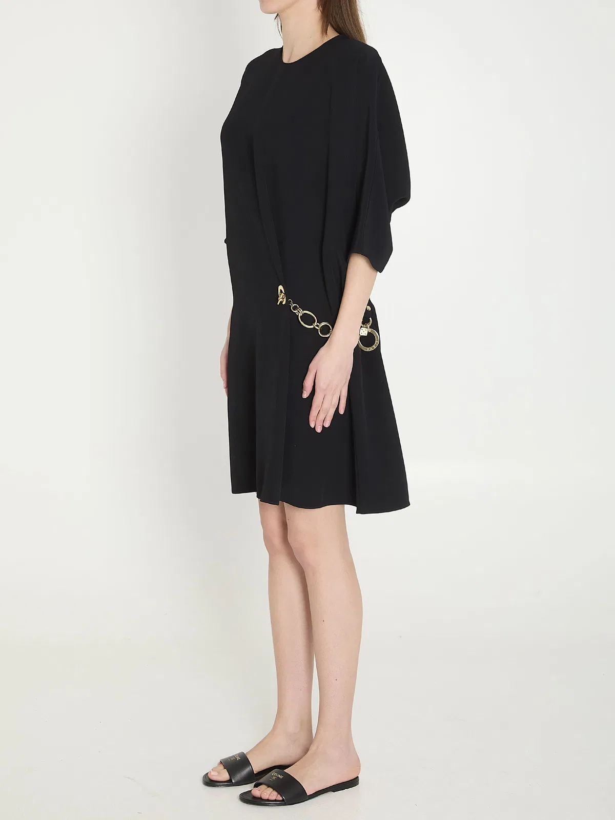 Celine Black Viscose Midi Dress