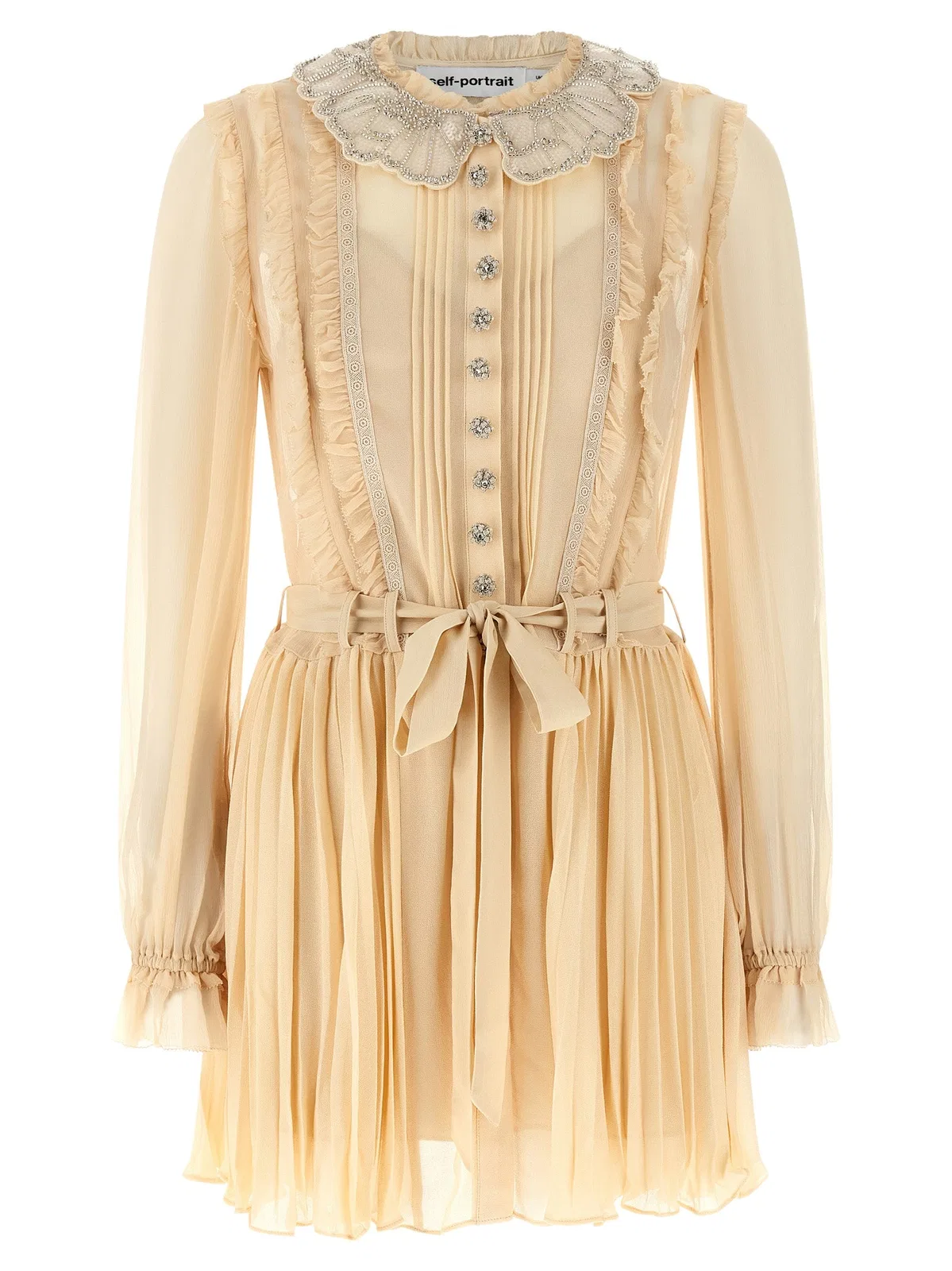 Self-Portrait Self Portrait 'Tan Pleated Georgette Min