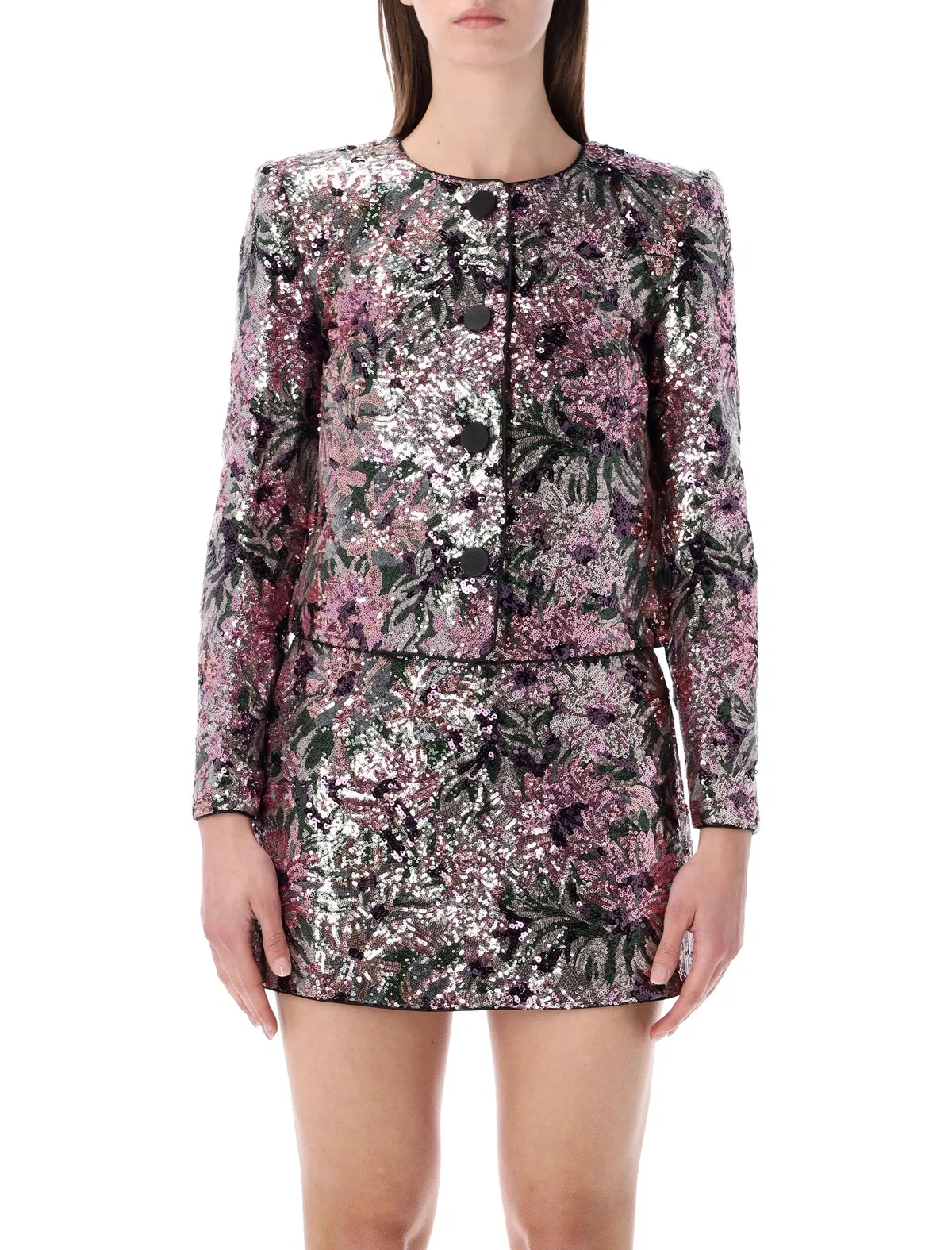 Self-Portrait Floral Sequin Jacket