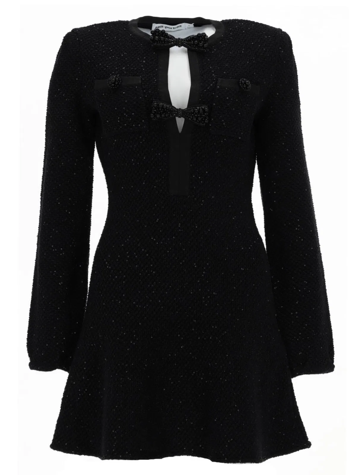 Self-Portrait Black Cotton Wool Dress