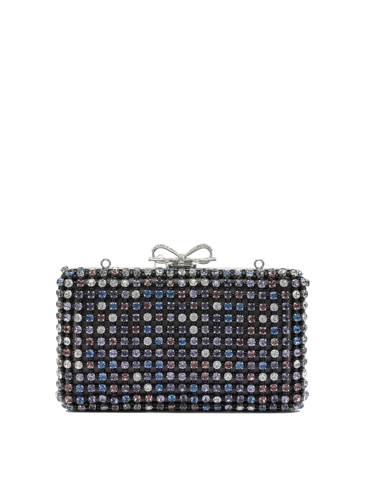 Self-Portrait Multi-Crystal Knit Clutch Bag