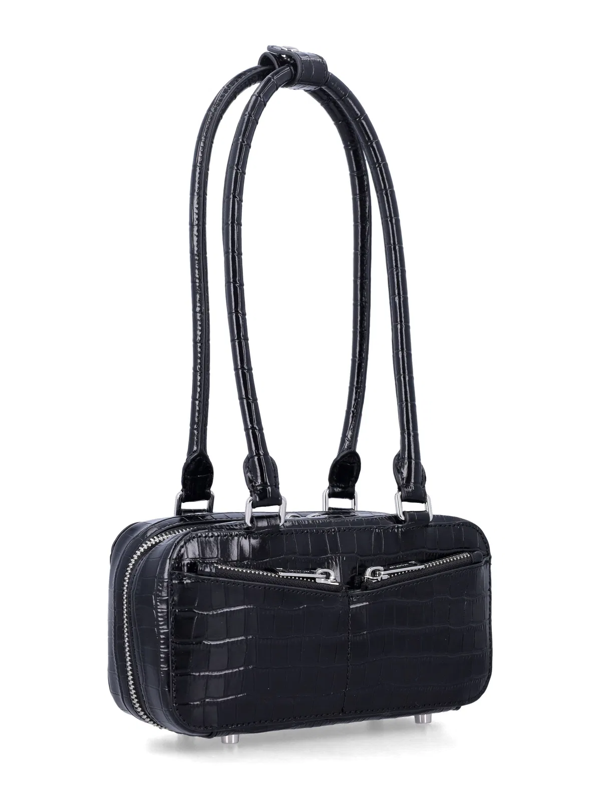 Self-Portrait Black Croc Mini Bag