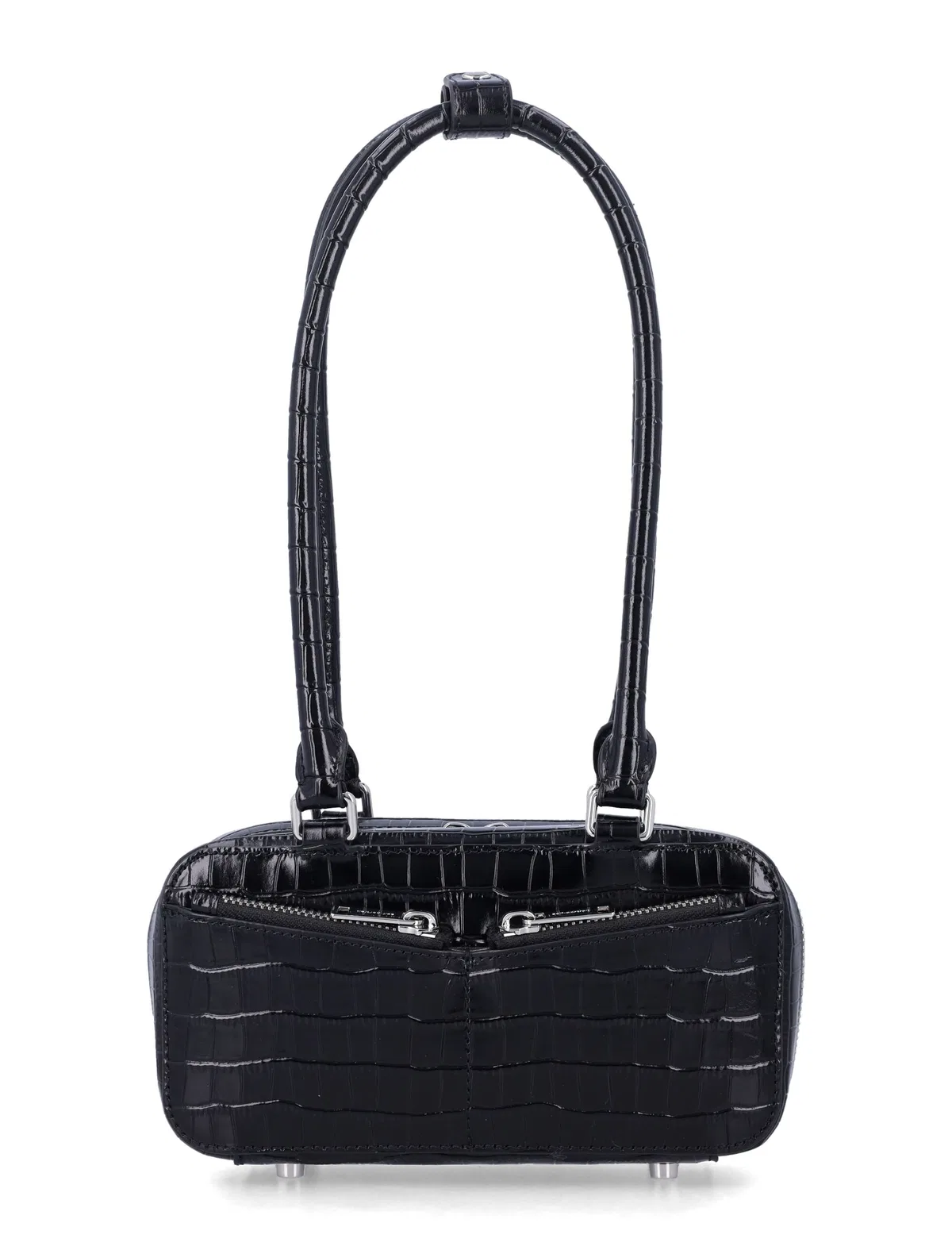Self-Portrait Black Croc Mini Bag