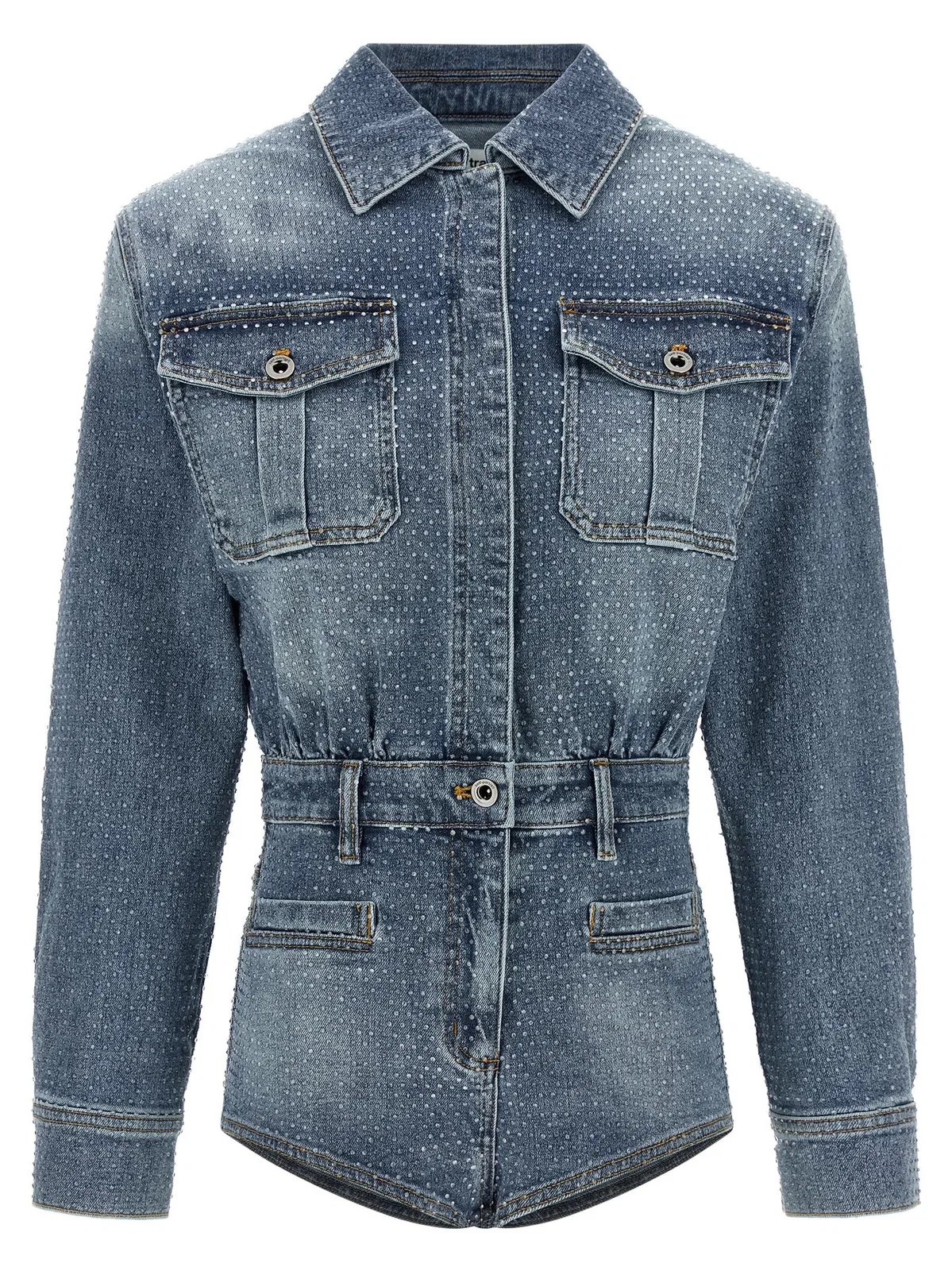 Self-Portrait Self Portrait 'Rhinestone Denim' Jumpsui