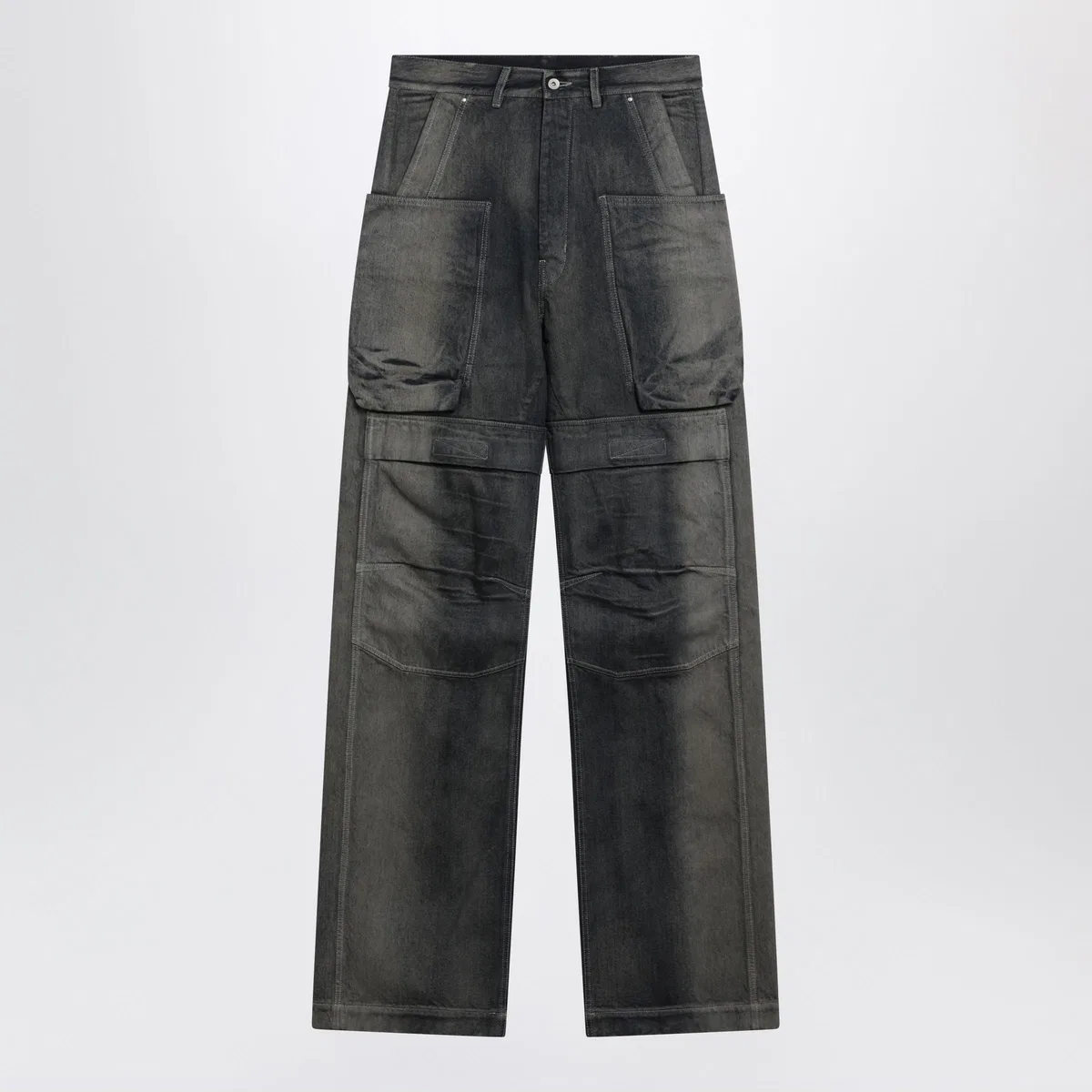 Rick Owens Stefan Cargo Straightleg Denim Jeans Wit