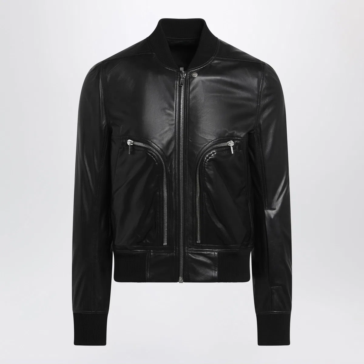 Rick Owens Black Bauhaus Flight Leather Jacket