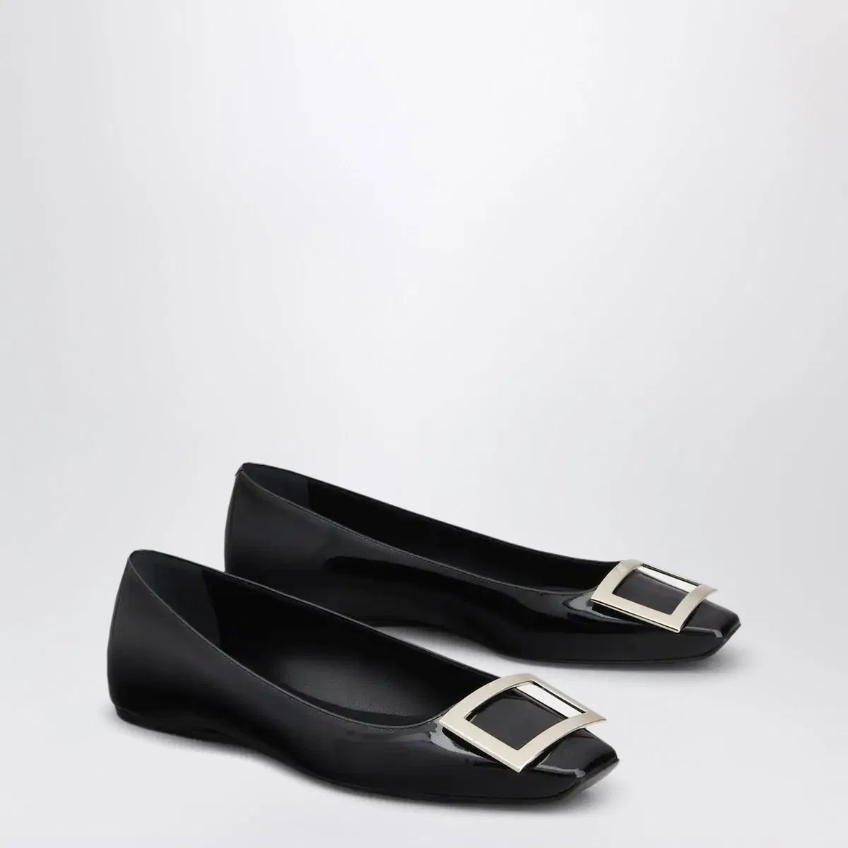Roger Vivier Black Patent Leather Ballet Flats