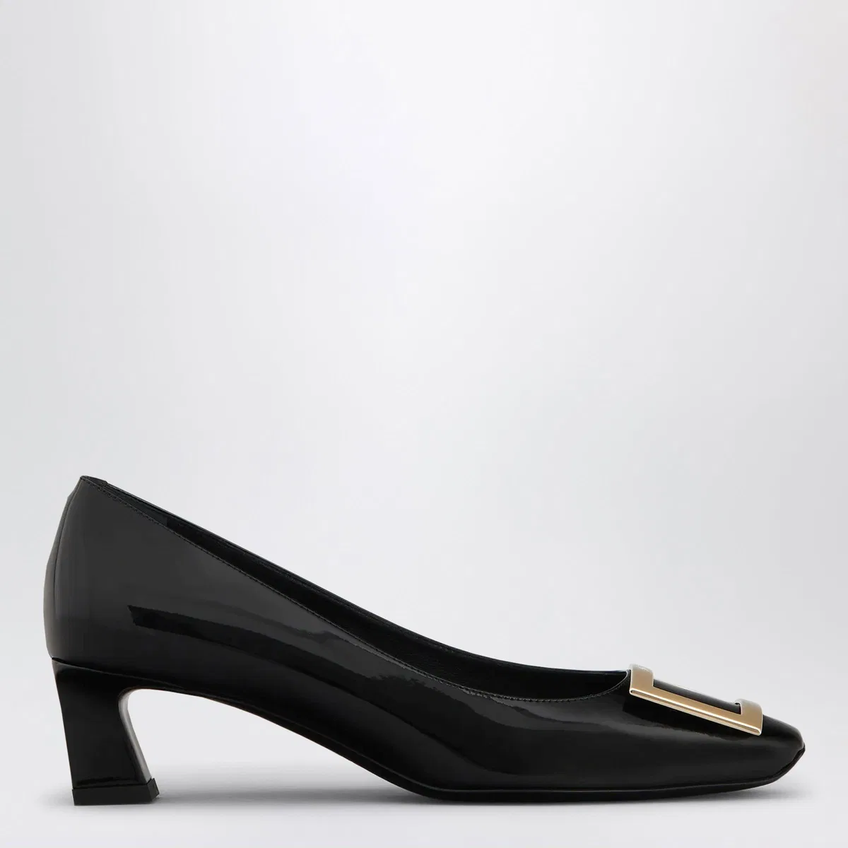 Roger Vivier Black Patent Leather Trompette Pumps