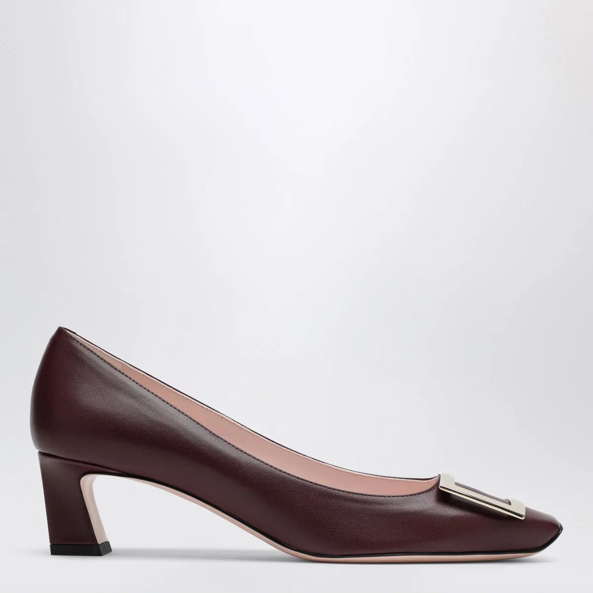 Roger Vivier Dark Burgundy Leather Trompette Décollet