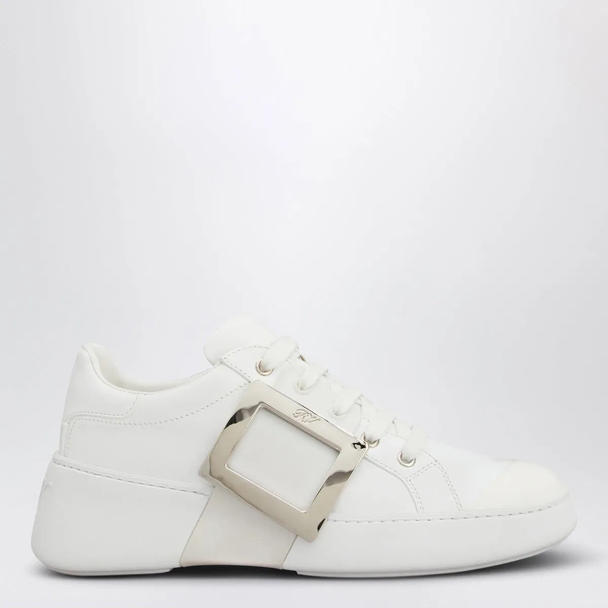 Roger Vivier Viv' Skate Sneakers In White Leather