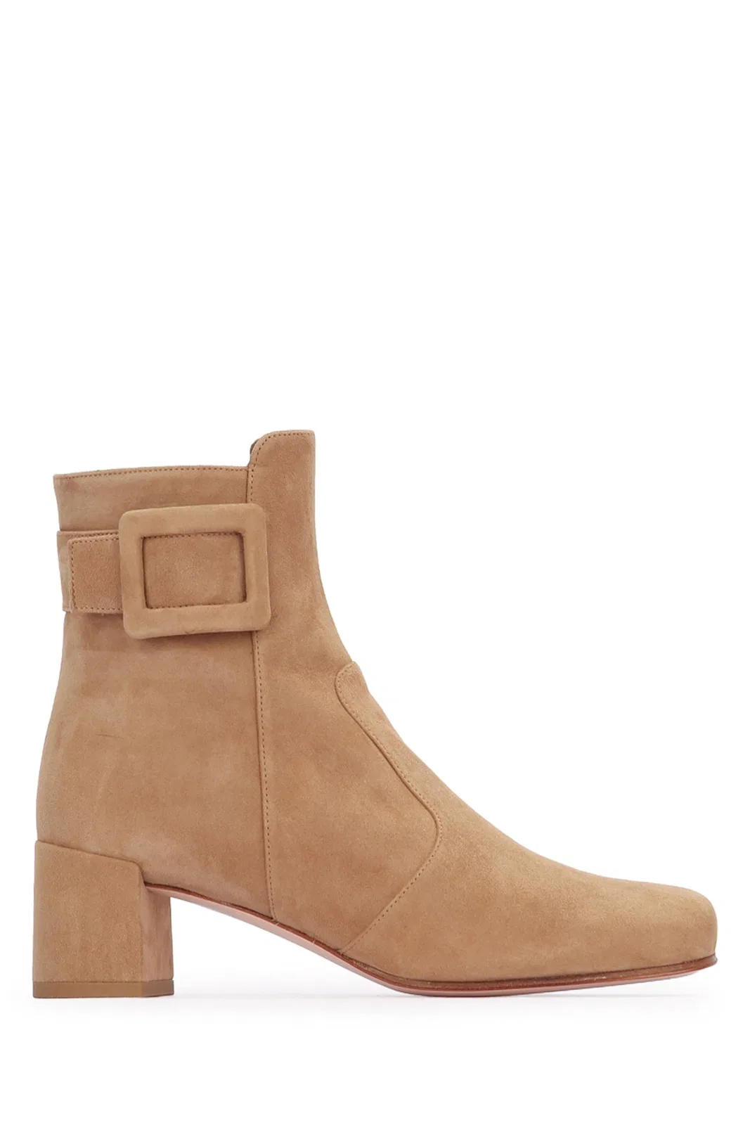 Roger Vivier Tobacco Lined Buckle Suede Boot