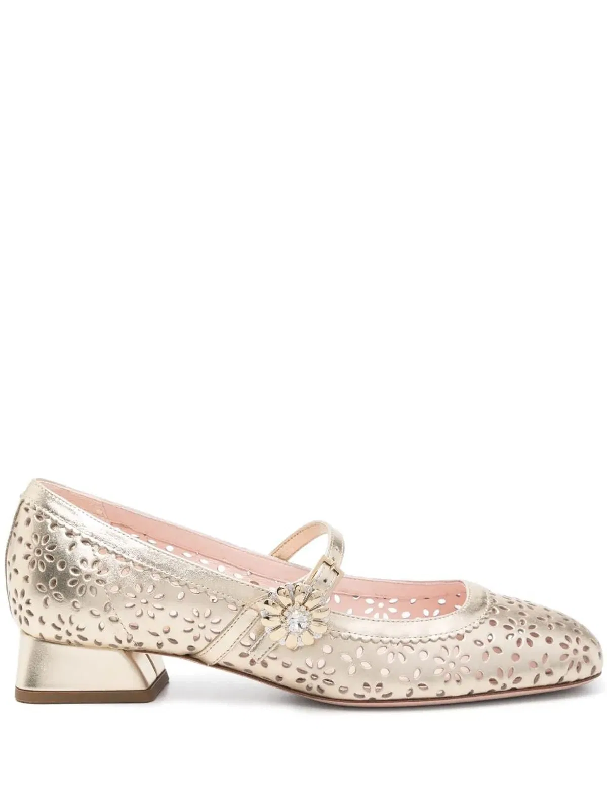 Roger Vivier Golden Perforated Ballerina
