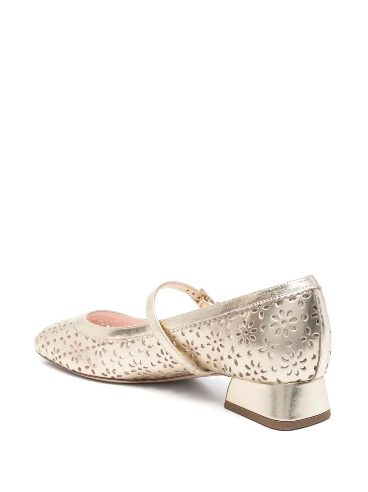Roger Vivier Golden Perforated Ballerina