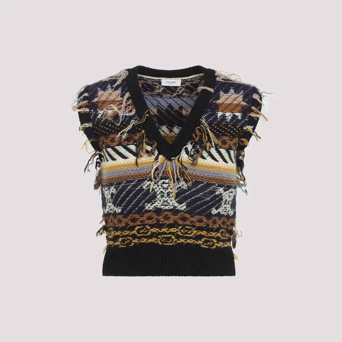 Celine Brown Cashmere Top