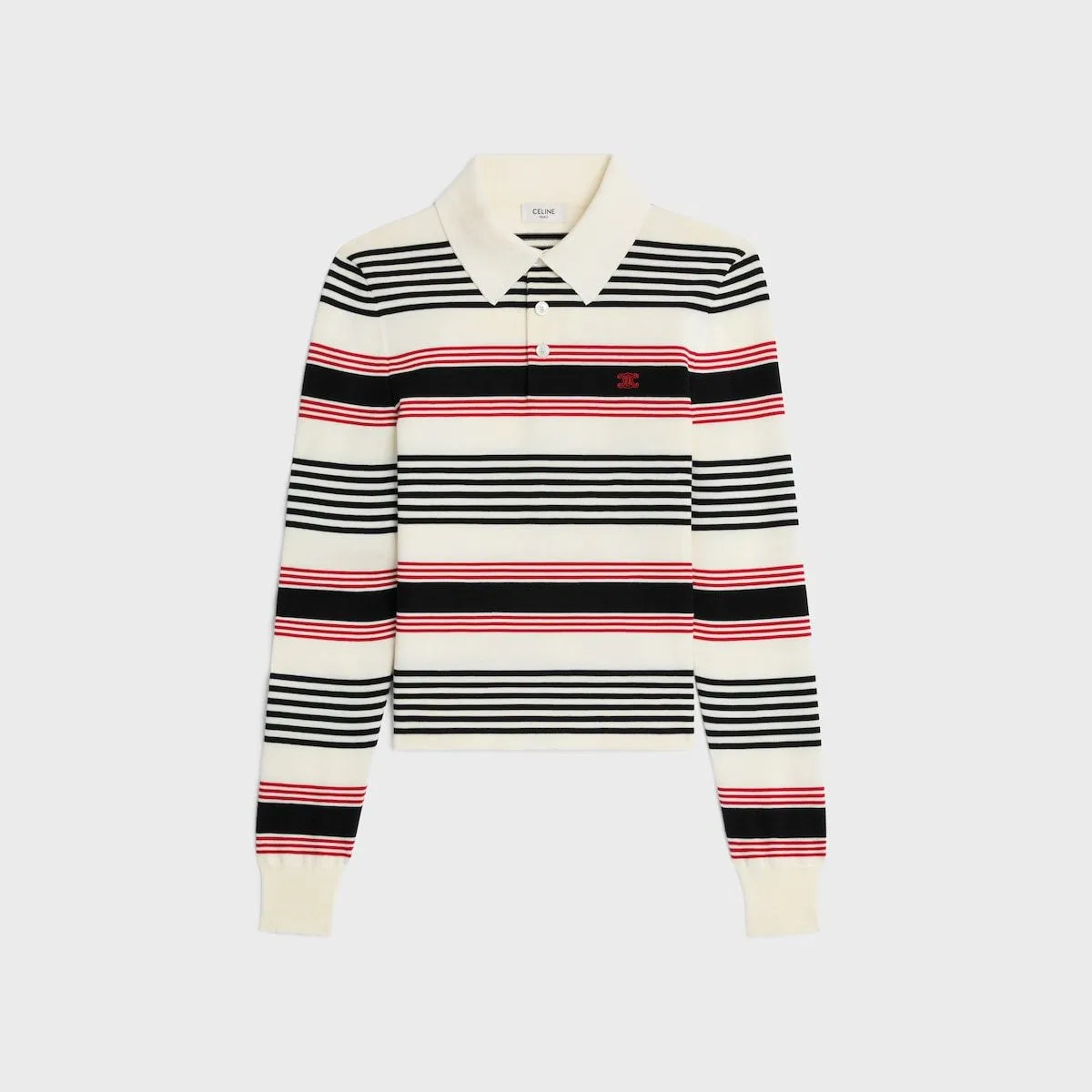 Celine Striped Polo Sweater