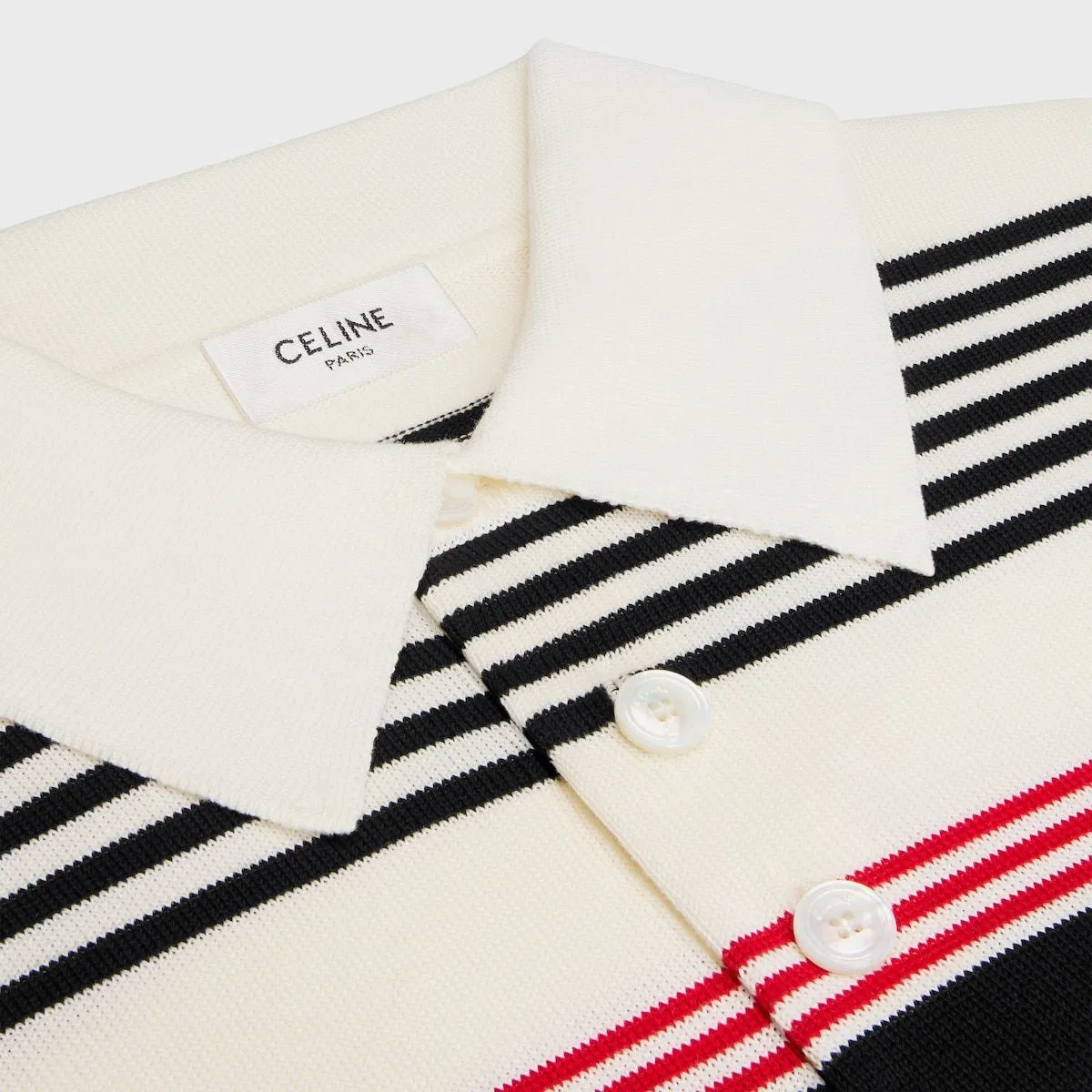Celine Striped Polo Sweater