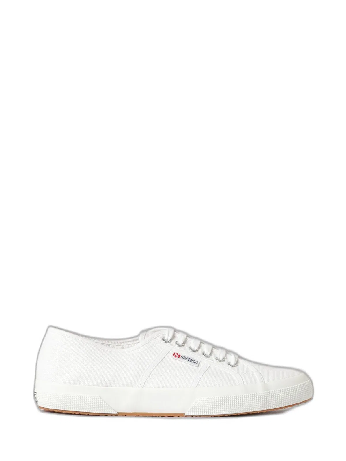 Superga White Cotton Flat Shoes