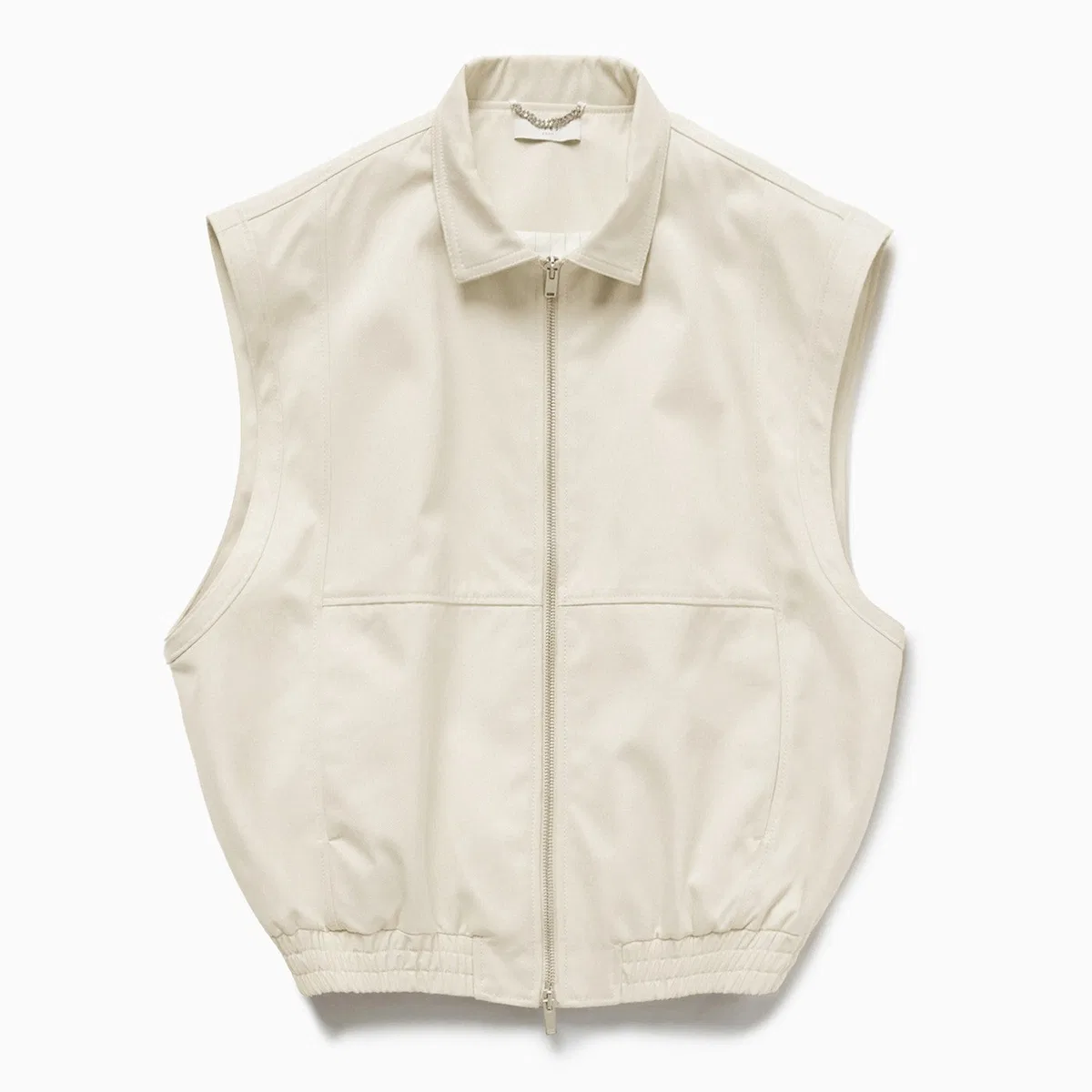 1989 studio Light Cream Gabardine Zip Up Vest