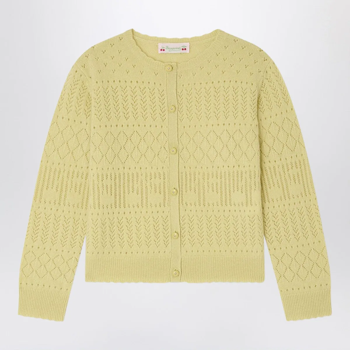 Bonpoint Enza Light Green Cashmere Cardigan