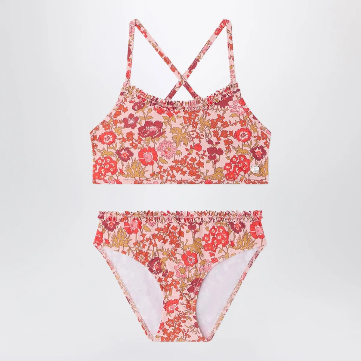 Bonpoint Lais Pink Swimsuit In Liberty Fabric
