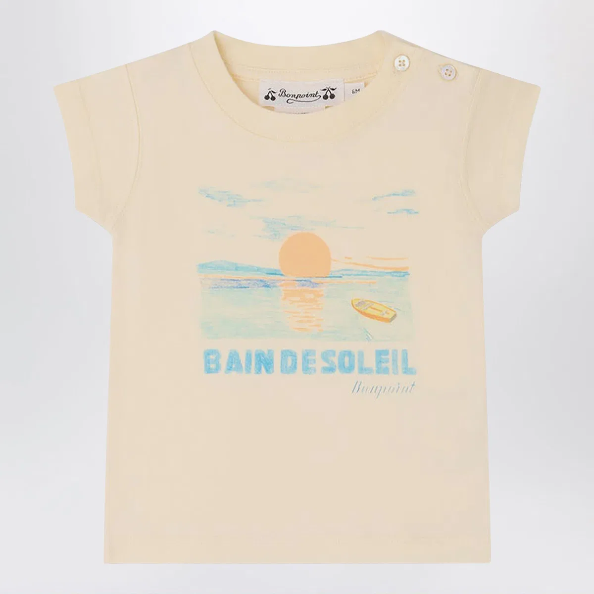 Bonpoint T-Shirt Tom Ecru With Bain De Soleil Pri