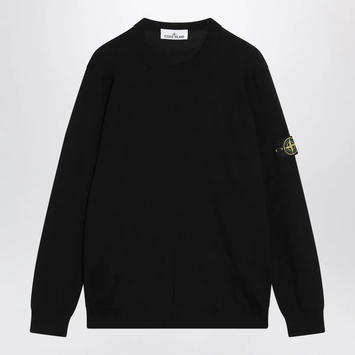 Stone Island Black Wool Crew-Neck Sweater