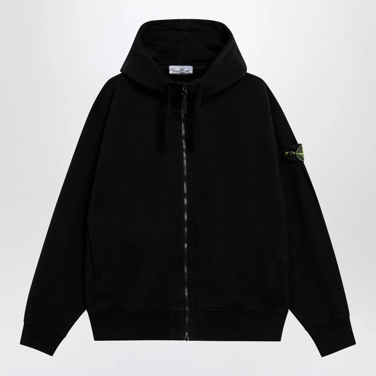 Stone Island Organic Cotton Hooded Zip Sweatshirt In 
