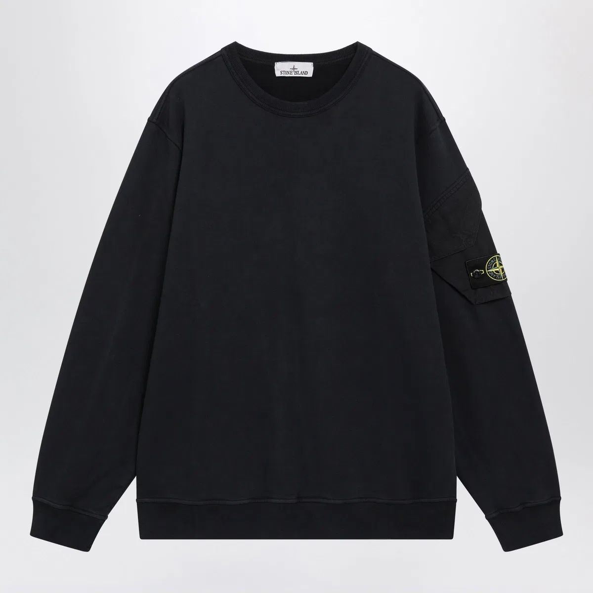 Stone Island Navy Blue Cotton Crewneck Sweatshirt