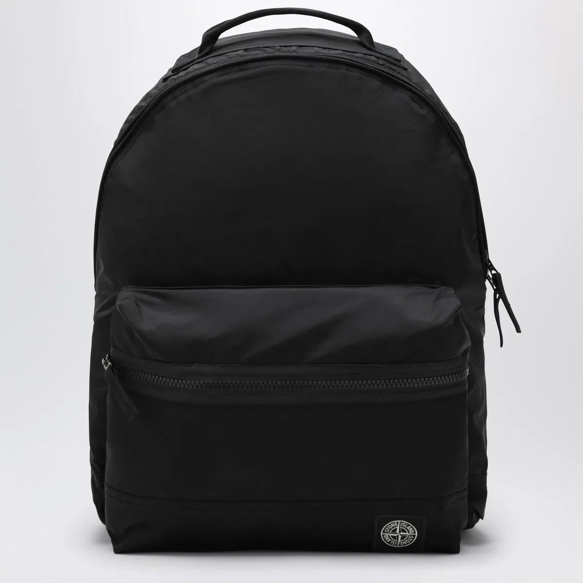 Stone Island Black Nylon Backpack With Logo Patch