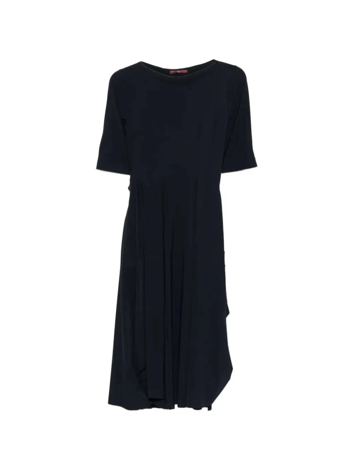 High Crew-Neck Midi Dress