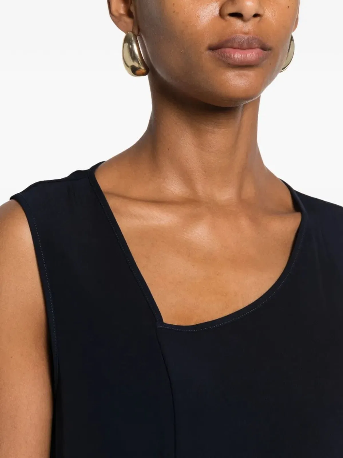 High Asymmetric-Neck Panelled Dress