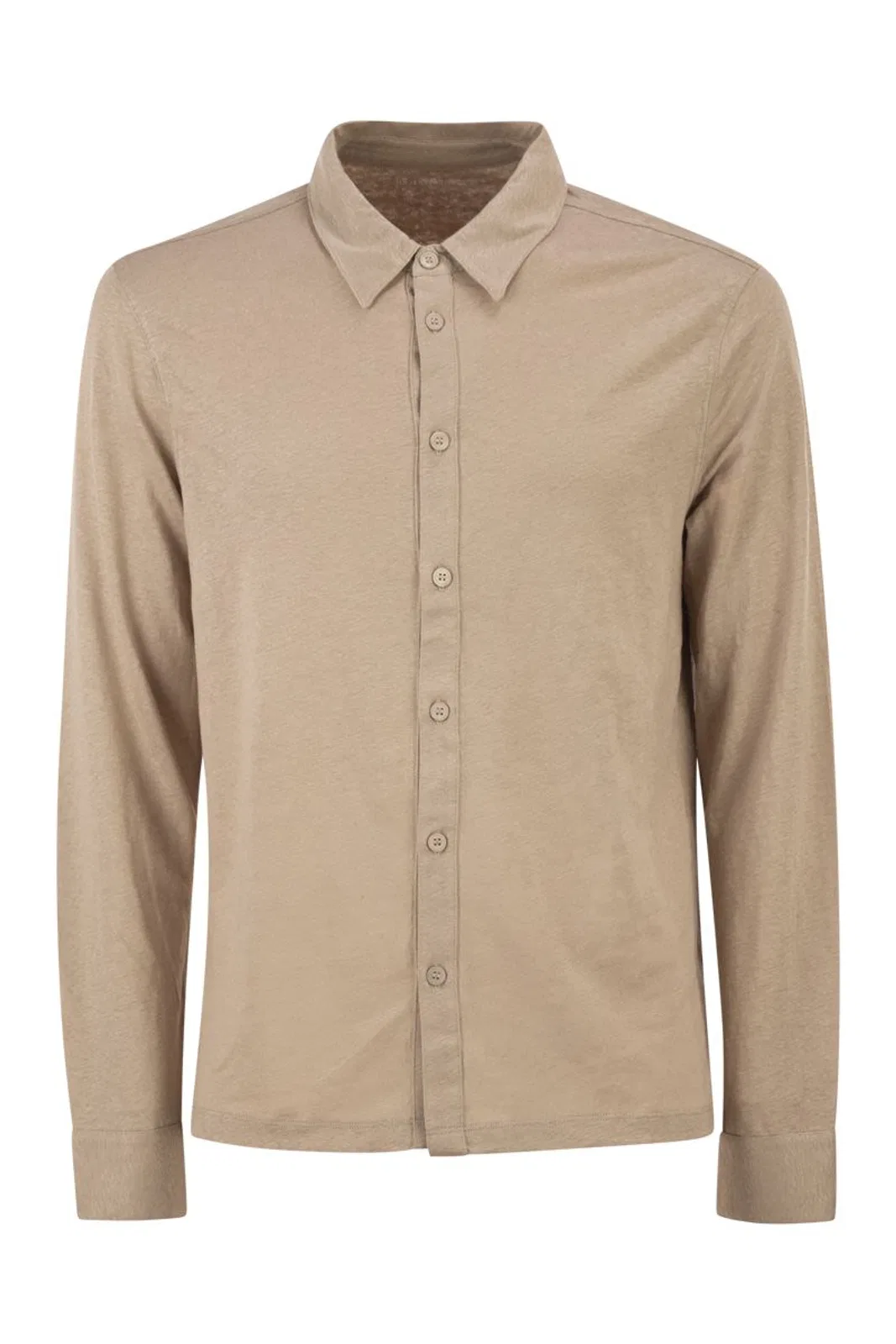 Majestic Stretch Linen Shirt With Front Button Fa